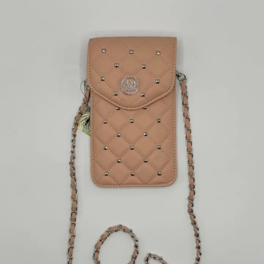 Quilted Tan Crossbody Phone Bag
